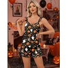 Ekouaer Pajama for Women Set 2 Piece Ruffle Cami Top and Shorts Pjs | Soft Sleepwear, Lightweight Sexy Sleep Pj for Lounging, Date Nights, Honeymoon, Bridal Preparation, Holidays, or Wedding Day(Black-halloween)