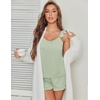 Ekouaer Pajama for Women Set 2 Piece Ruffle Cami Top and Shorts Pjs | Soft Sleepwear, Lightweight Sexy Sleep Pj for Lounging, Date Nights, Honeymoon, Bridal Preparation, Holidays, or Wedding Day(Light Green)