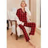 Ekouaer Pajamas Womens Long Sleeve Sleepwear Button Down Loungewear Pjs Set(Black and Red Plaid)
