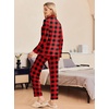 Ekouaer Pajamas Womens Long Sleeve Sleepwear Button Down Loungewear Pjs Set(Black and Red Plaid)