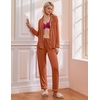 Ekouaer Pajamas Womens Long Sleeve Sleepwear Button Down Loungewear Pjs Set(Caramel)