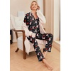 Ekouaer Pajamas Womens Long Sleeve Sleepwear Button Down Loungewear Pjs Set(Christmas Black With Snowman)