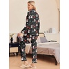 Ekouaer Pajamas Womens Long Sleeve Sleepwear Button Down Loungewear Pjs Set(Christmas Black With Snowman)