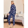 Ekouaer Pajamas Womens Long Sleeve Sleepwear Button Down Loungewear Pjs Set(Christmas Navy)