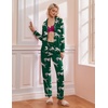 Ekouaer Pajamas Womens Long Sleeve Sleepwear Button Down Loungewear Pjs Set(Dark Green-tiger)