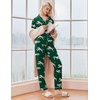 Ekouaer Pajamas Womens Long Sleeve Sleepwear Button Down Loungewear Pjs Set(Dark Green-tiger)