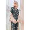 Ekouaer Pajamas Womens Long Sleeve Sleepwear Button Down Loungewear Pjs Set(Dark Grey White Stars)