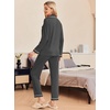 Ekouaer Pajamas Womens Long Sleeve Sleepwear Button Down Loungewear Pjs Set(Deep Flower Gray)
