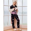 Ekouaer Pajamas Womens Long Sleeve Sleepwear Button Down Loungewear Pjs Set(Floral Black Pink)