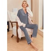 Ekouaer Pajamas Womens Long Sleeve Sleepwear Button Down Loungewear Pjs Set(Gray)