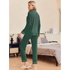 Ekouaer Pajamas Womens Long Sleeve Sleepwear Button Down Loungewear Pjs Set(Green With White Dots)