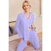 Ekouaer Pajamas Womens Long Sleeve Sleepwear Button Down Loungewear Pjs Set(Lilac)