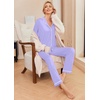 Ekouaer Pajamas Womens Long Sleeve Sleepwear Button Down Loungewear Pjs Set(Lilac)