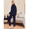 Ekouaer Pajamas Womens Long Sleeve Sleepwear Button Down Loungewear Pjs Set(Navy)
