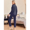 Ekouaer Pajamas Womens Long Sleeve Sleepwear Button Down Loungewear Pjs Set(Navy With White Dots)