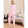 Ekouaer Pajamas Womens Long Sleeve Sleepwear Button Down Loungewear Pjs Set(Pink)