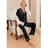 Ekouaer Pajamas Womens Long Sleeve Sleepwear Button Down Loungewear Pjs Set(Stars Pattern – Black)