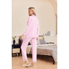 Ekouaer Pajamas Womens Long Sleeve Sleepwear Button Down Loungewear Pjs Set(Striped Pink)