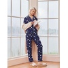 Ekouaer Pajamas Womens Long Sleeve Sleepwear Button Down Loungewear Pjs Set(Teddy Navy)