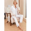 Ekouaer Pajamas Womens Long Sleeve Sleepwear Button Down Loungewear Pjs Set(White)