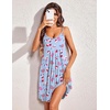 Ekouaer Womens Racerback Sleeveless Nightgown Night Dress Soft Sleep Shirts | Adjustable Spaghetti Strap Nightgown, A-line Fit Any Figure, Easy-wearing Sleepwear, Nighty for Special Night, Lounge Outside(Flag Blue)
