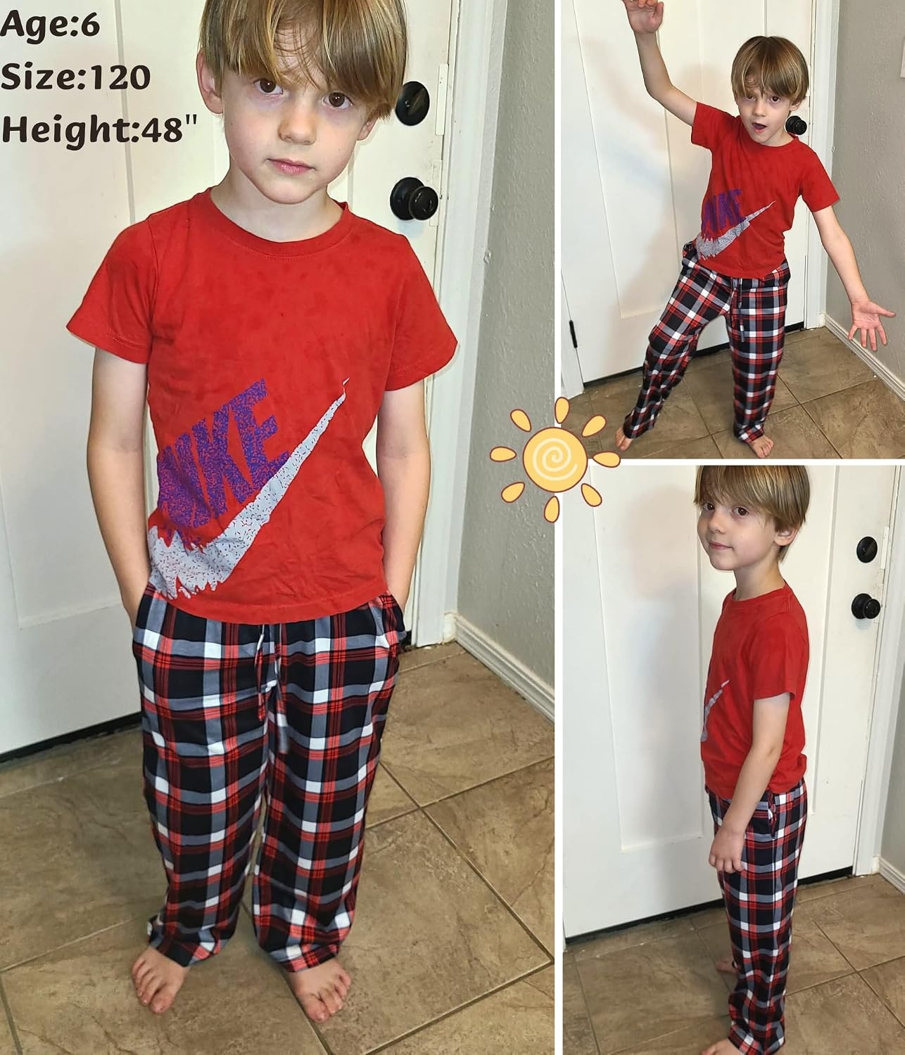 image:imageEkouaer Boys Pajama Pants Plaid Bottoms Comfy Elastic Waist Pjs BottomsAyarn Dyed Lattice2