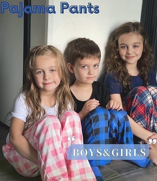 image:imageEkouaer Boys Pajama Pants Plaid Bottoms Comfy Elastic Waist Pjs BottomsYarn Dyed Lattice12