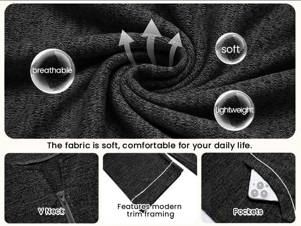 image:imageEkouaer Zipper Robes for Women 34 Sleeve Bathrobe Lightweight House CoatsBlack
