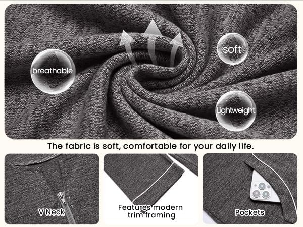 image:imageEkouaer Zipper Robes for Women 34 Sleeve Bathrobe Lightweight House CoatsDeep Gray