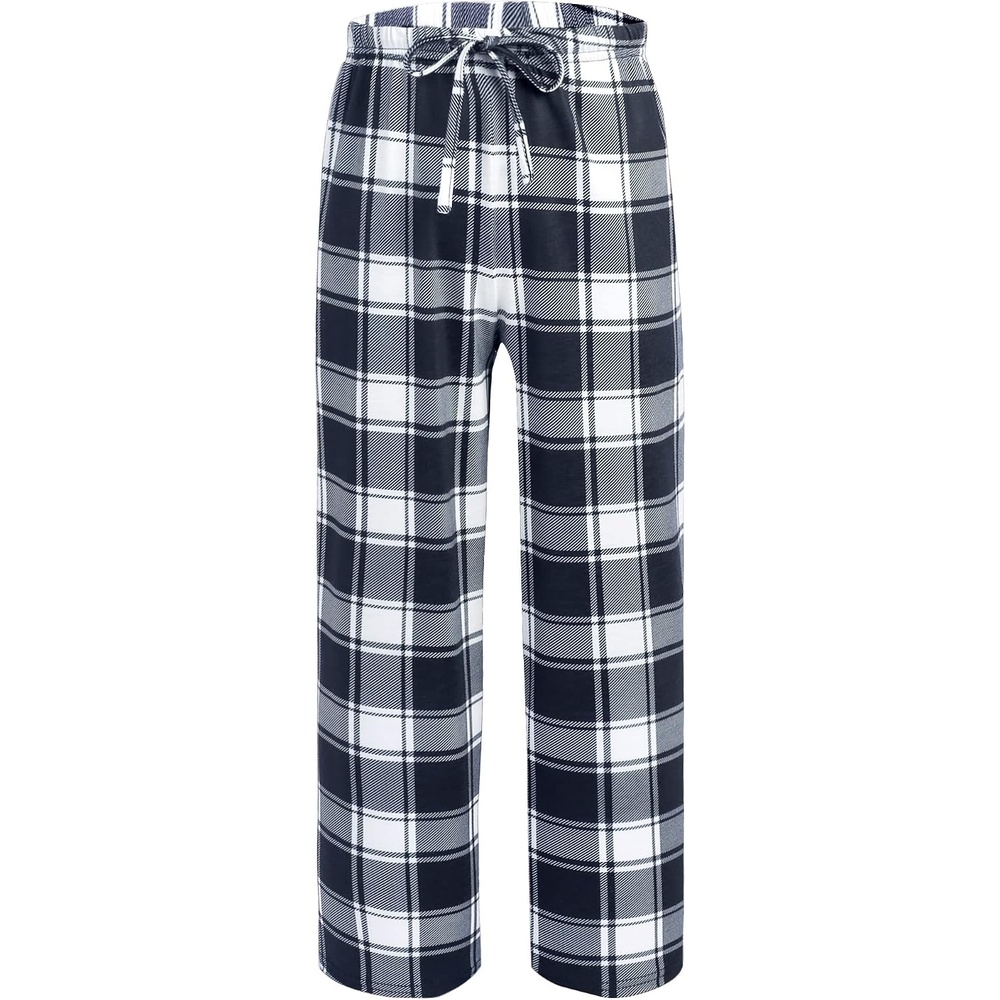 image:imageEkouaer Boys Pajama Pants Plaid Bottoms Comfy Elastic Waist Pjs BottomsAyarn Dyed Lattice16black