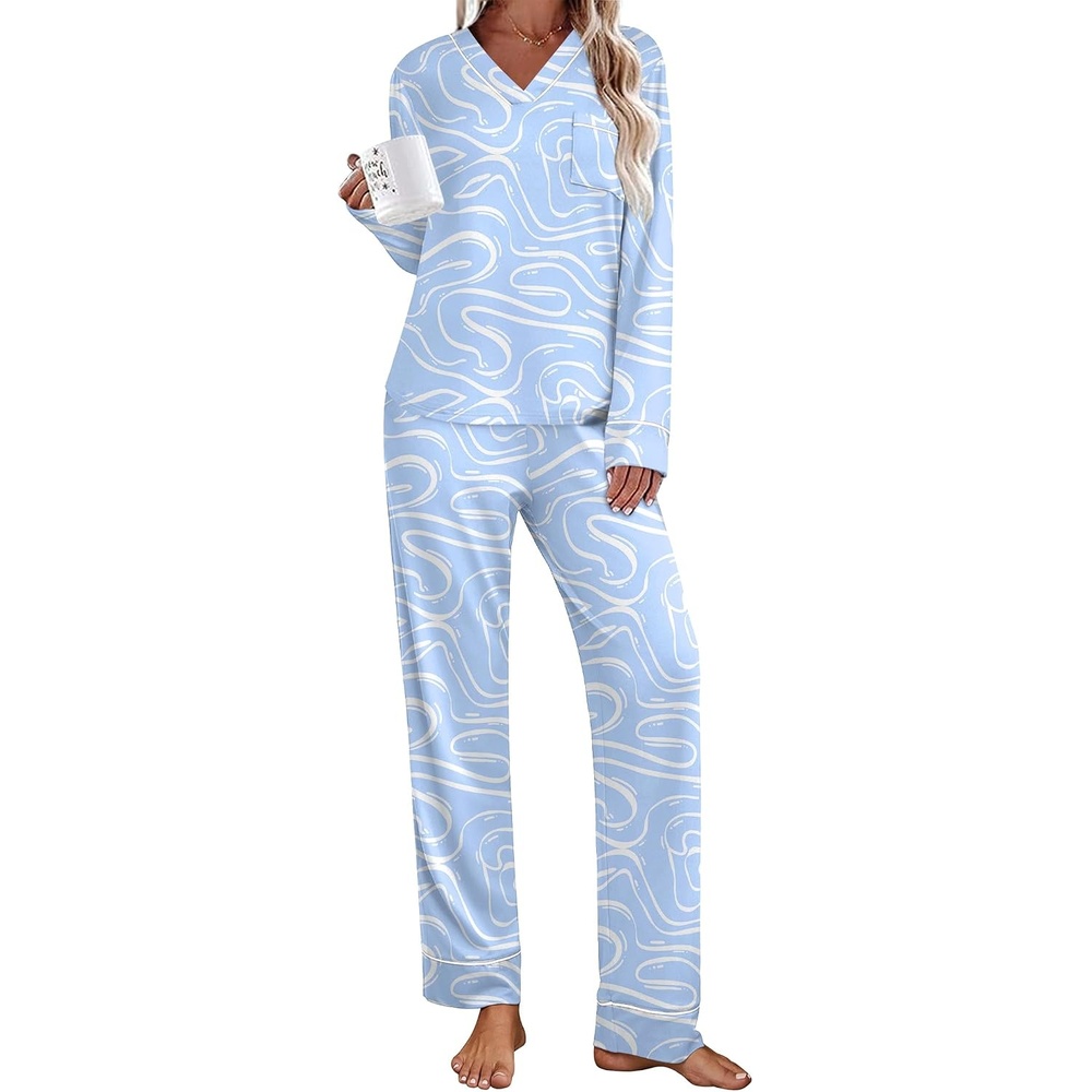 image:imageEkouaer Womens Pajamas Sets 2 Piece PJs Long Sleeve Sleepwear LoungewearCurvy