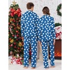 Ekouaer Christmas Family Matching Pajamas Long Sleeve Button Down Pj Set(Blue Bear)