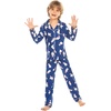 Ekouaer Christmas Family Matching Pajamas Long Sleeve Button Down Pj Set(Blue/Polar Bear)
