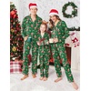 Ekouaer Christmas Family Matching Pajamas Long Sleeve Button Down Pj Set(Christmas Green)