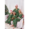 Ekouaer Christmas Family Matching Pajamas Long Sleeve Button Down Pj Set(Christmas Green)