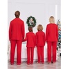 Ekouaer Christmas Family Matching Pajamas Long Sleeve Button Down Pj Set(Christmas Red)