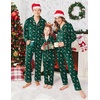 Ekouaer Christmas Family Matching Pajamas Long Sleeve Button Down Pj Set(Dark Green/Cute Pattern)