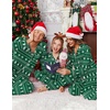 Ekouaer Christmas Family Matching Pajamas Long Sleeve Button Down Pj Set(Dark Green/Snowflake)
