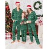 Ekouaer Christmas Family Matching Pajamas Long Sleeve Button Down Pj Set(Dark Green/Snowflake)