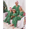 Ekouaer Christmas Family Matching Pajamas Long Sleeve Button Down Pj Set(Deep Green Snowman 2)