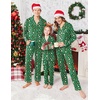 Ekouaer Christmas Family Matching Pajamas Long Sleeve Button Down Pj Set(Deep Green Snowman 2)