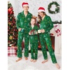Ekouaer Christmas Family Matching Pajamas Long Sleeve Button Down Pj Set(Green Christmas Tree)