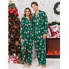 Ekouaer Christmas Family Matching Pajamas Long Sleeve Button Down Pj Set(Green Snowman)