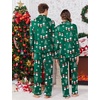 Ekouaer Christmas Family Matching Pajamas Long Sleeve Button Down Pj Set(Green Snowman)