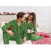 Ekouaer Christmas Family Matching Pajamas Long Sleeve Button Down Pj Set(Green/Suagr)
