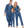 Ekouaer Christmas Family Matching Pajamas Long Sleeve Button Down Pj Set(Navy Blue/Xmas Tree)