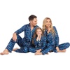 Ekouaer Christmas Family Matching Pajamas Long Sleeve Button Down Pj Set(Navy Blue/Xmas Tree)