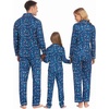 Ekouaer Christmas Family Matching Pajamas Long Sleeve Button Down Pj Set(Navy Blue/Xmas Tree)