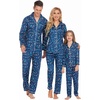 Ekouaer Christmas Family Matching Pajamas Long Sleeve Button Down Pj Set(Navy Blue/Xmas Tree)