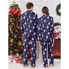Ekouaer Christmas Family Matching Pajamas Long Sleeve Button Down Pj Set(Navy Snowman)